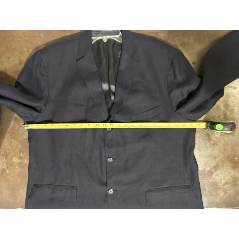 Vintage Polo Ralph Lauren Blazer 46R Flax Linen Navy Blue Unstructured Jacket